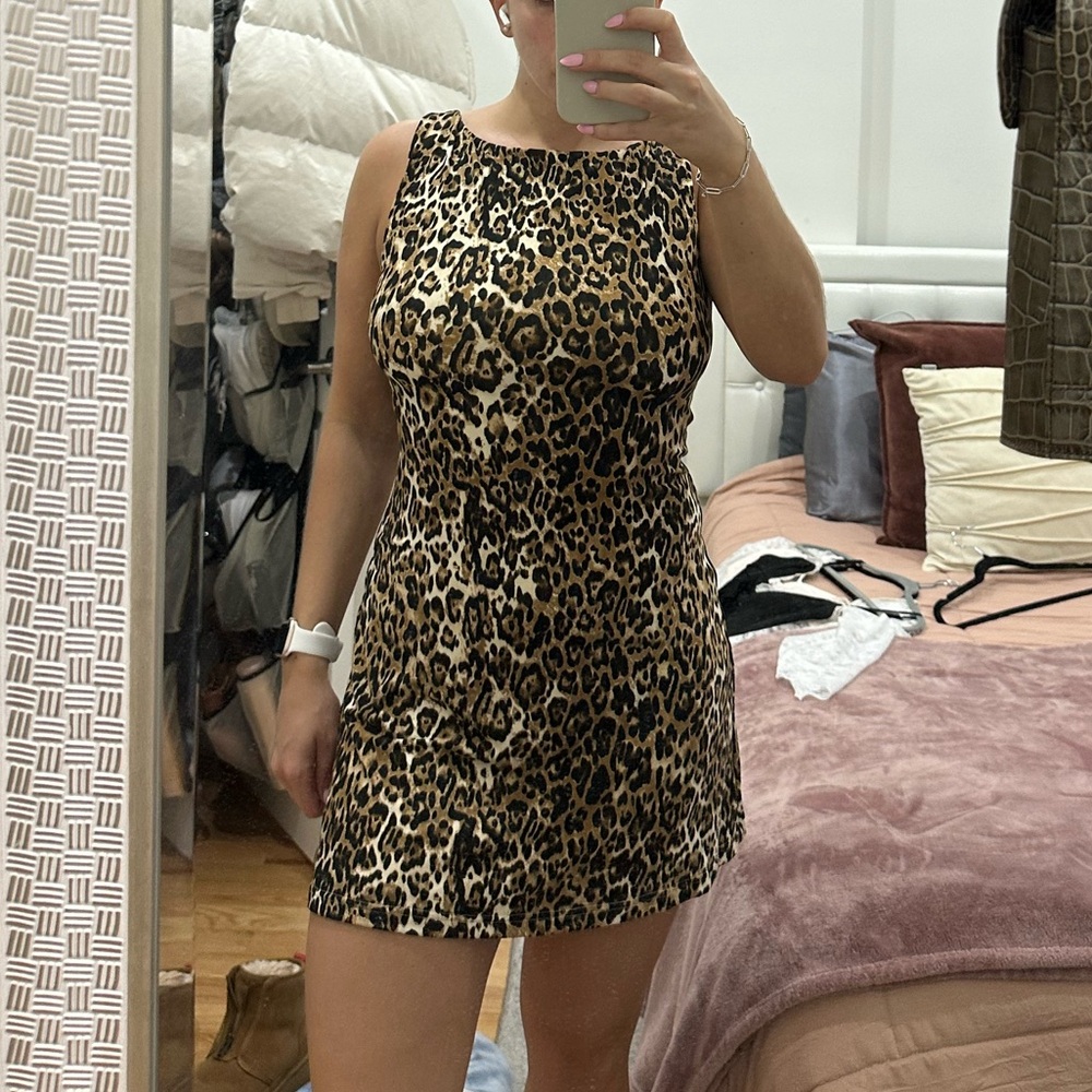 Leopard Print Sleeveless Dress
